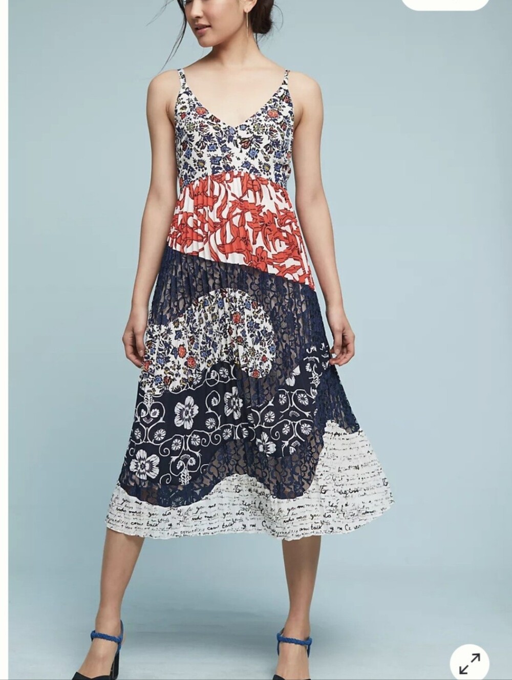 Anthropologie Maeve Isa Midi Dress Patchwork